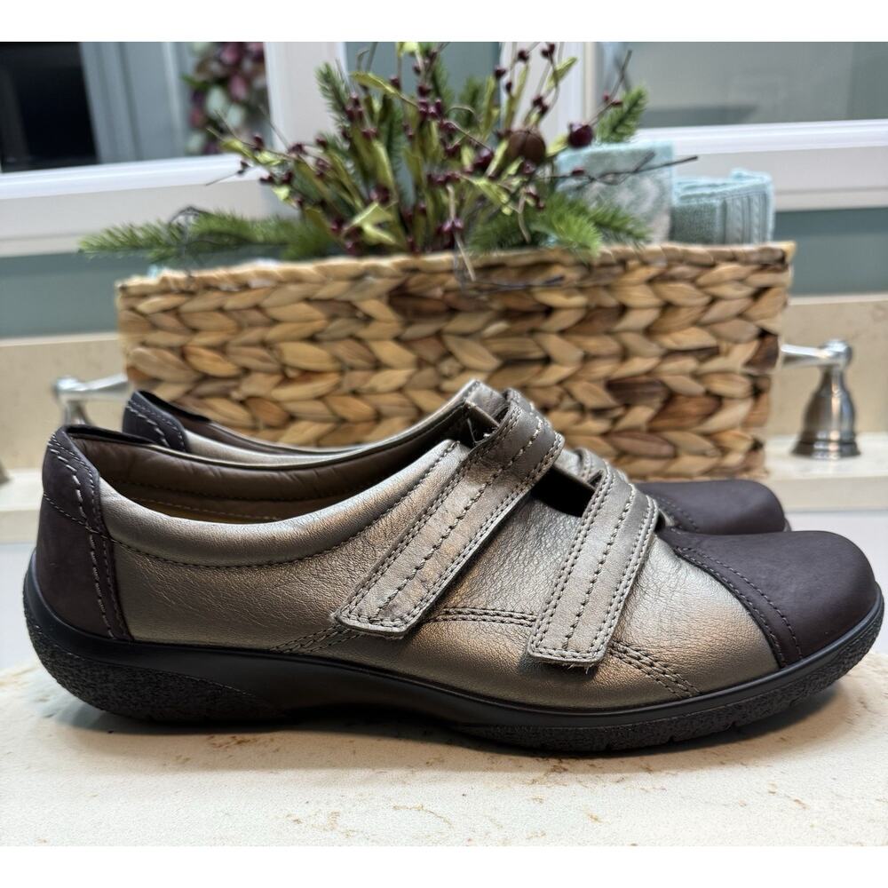 Hotter Comfort Concept Leap Shoes Size 10 Brown Metallic Adjustable Straps - Picture 8 of 10